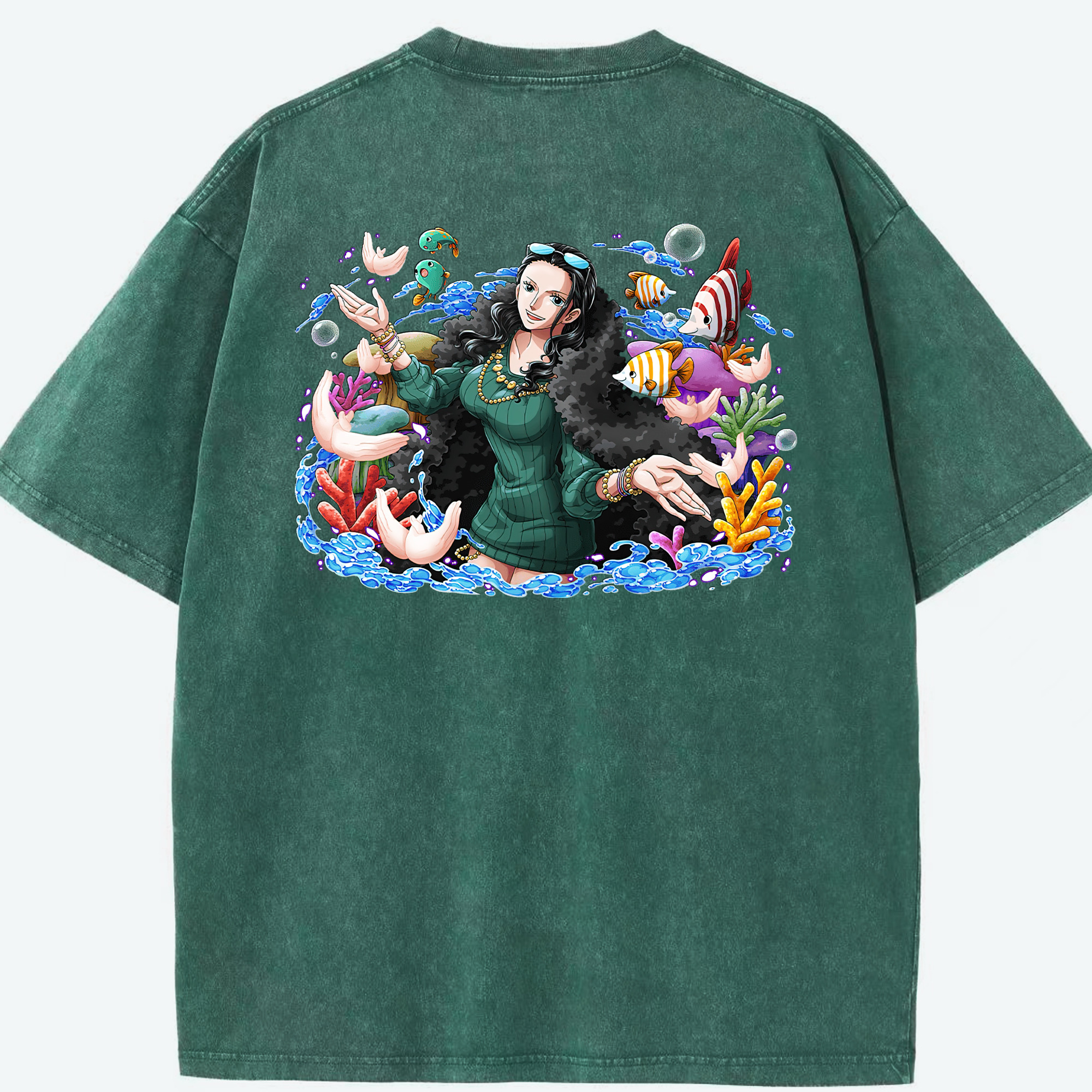 ワンピース ニコ・ロビン ONE PIECE Nico Robin 綿100% ヴィンテージ風 半袖Tシャツ（背面プリント）